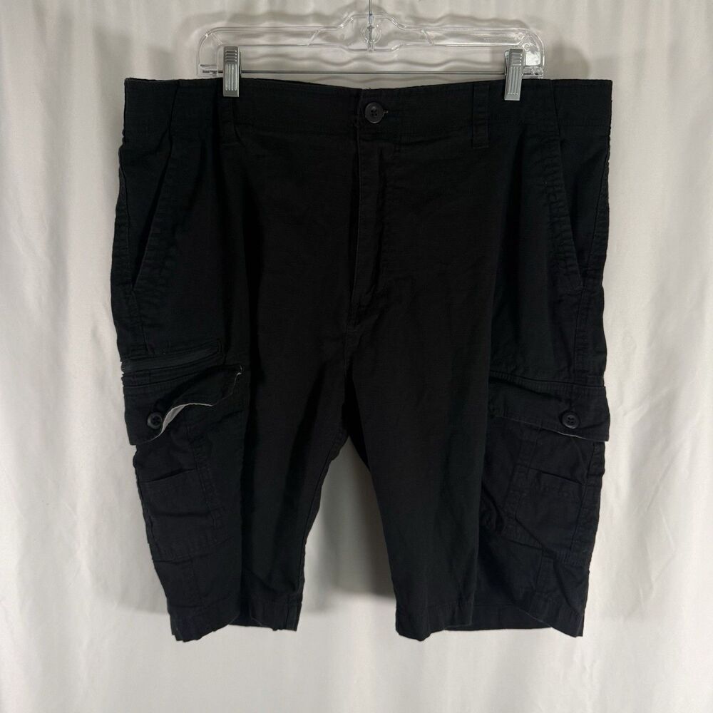 Wear First Cargo Shorts Men's 40 Black Flat Front Pockets Casual